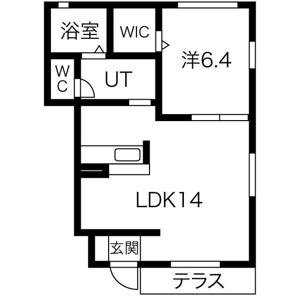 グリーンハウス姫 B(1LDK/1階)の間取り写真