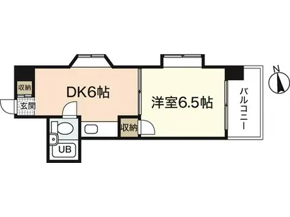 パティシェール吉川(1DK/9階)の間取り写真