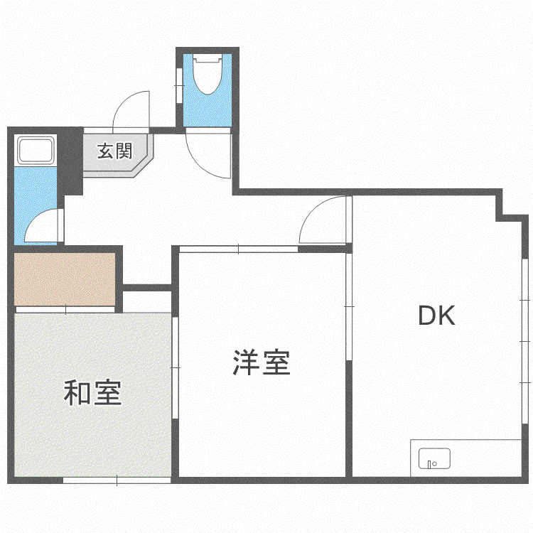 鈴木ハイツ(2DK/2階)の間取り写真