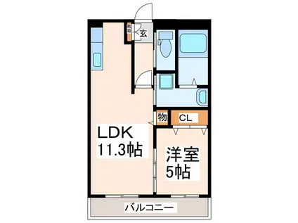 サンクチュアリ古町(1LDK/2階)の間取り写真