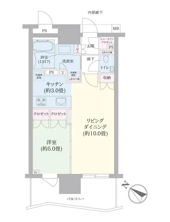 ブランズタワー豊洲 44階階 間取り