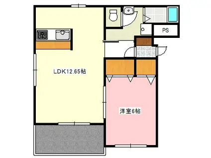 サンマリノ(1LDK/2階)の間取り写真