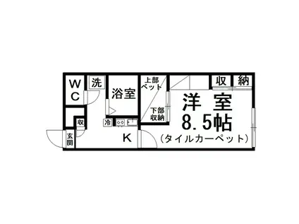 レオパレス鳥取南(1K/2階)の間取り写真