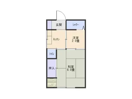 しげる荘(2K/2階)の間取り写真