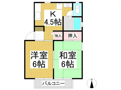 サンシティ金井田 B(2K/1階)の間取り写真