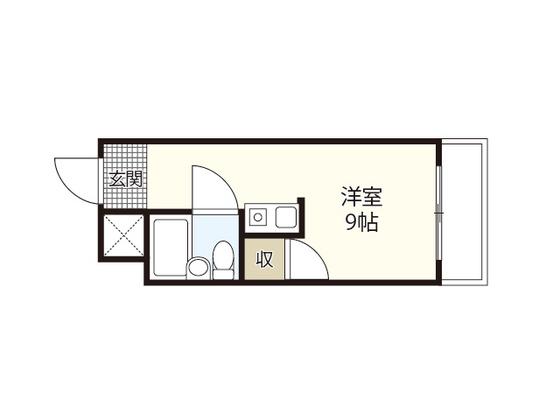 ラフィネ天満(ワンルーム/2階)の間取り写真