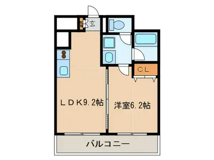 レジディア西新(1LDK/10階)の間取り写真