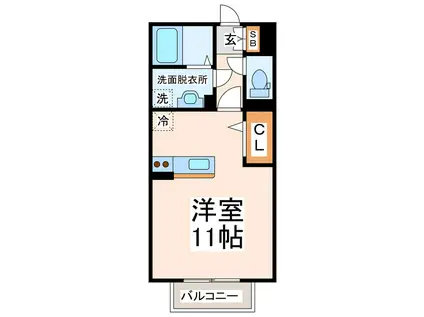 エクセレントユウ(ワンルーム/2階)の間取り写真