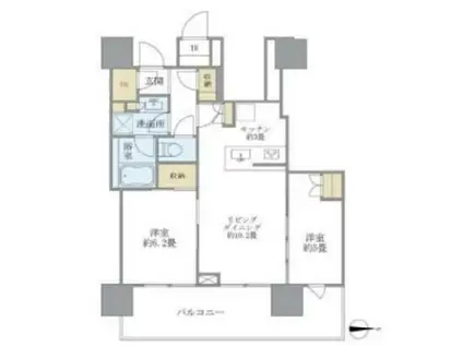 BRILLIA TOWER池袋(2LDK/29階)の間取り写真