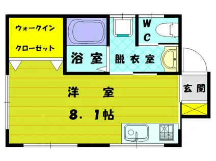 高松アパート(ワンルーム/2階)の間取り写真