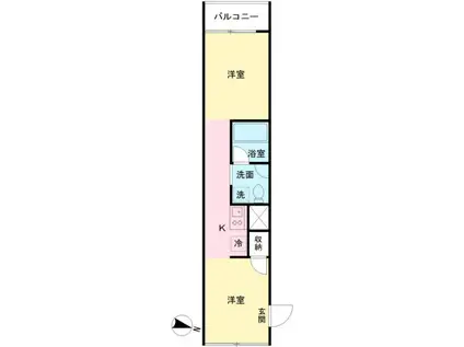 ミモザプディカ(ワンルーム/2階)の間取り写真