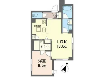 千葉市中央区新宿2丁目シャーメゾン(1LDK/1階)の間取り写真