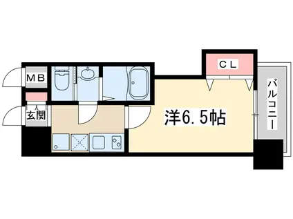 ラグゼ新大阪イーストⅡ(1K/12階)の間取り写真