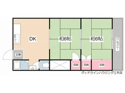 幸成マンション(2DK/2階)の間取り写真