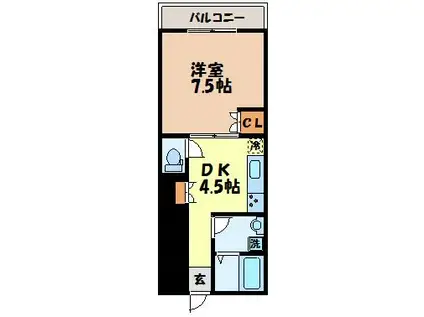 PARADISE SAKAMOTO(1DK/1階)の間取り写真