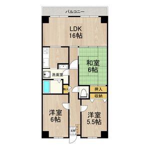 PHOENIX COURT 交野II(3LDK/1階)の間取り写真
