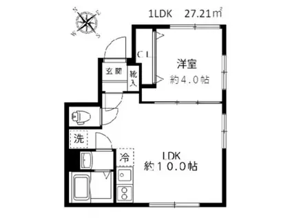 FACTORY NAKAMEGURO(1LDK/3階)の間取り写真