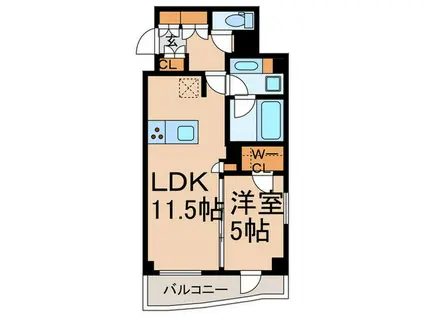 ザパークハビオ三軒茶屋テラス(1LDK/2階)の間取り写真