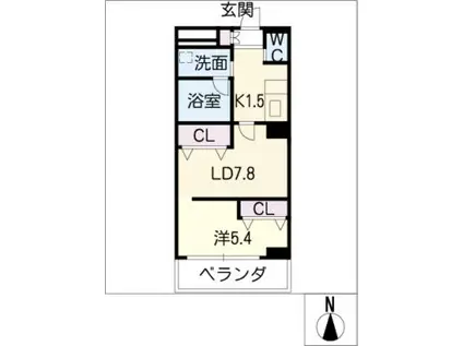 KAYAOSU(1LDK/7階)の間取り写真