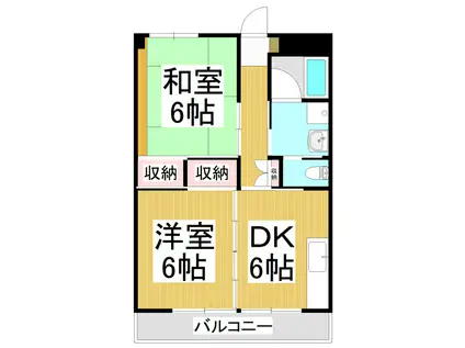 宮尾ハイツ(2DK/4階)の間取り写真