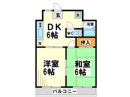 コーポすみれ(2DK/2階)の間取り写真