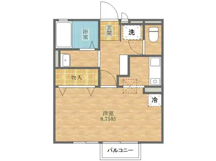 ビューコーポHARUII(ワンルーム/1階)の間取り写真