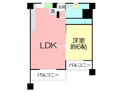 チサンマンション茅ヶ崎(1LDK/3階)の間取り写真