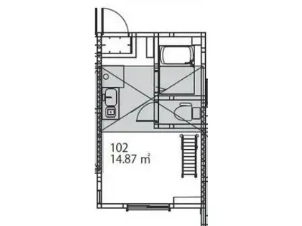 ヒルズ山手IV(ワンルーム/1階)の間取り写真