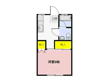 成出ハイツ(1K/1階)の間取り写真