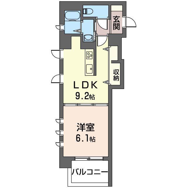 サンライズナカノ(1LDK/4階)の間取り写真