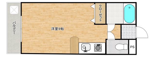 MIRAIZU宇品(ワンルーム/2階)の間取り写真