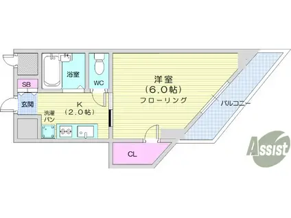 荒巻壱番館(1K/4階)の間取り写真