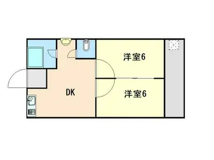石産マンション(2DK/4階)の間取り写真