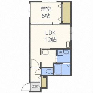 COMFORT美園4条(1LDK/4階)の間取り写真
