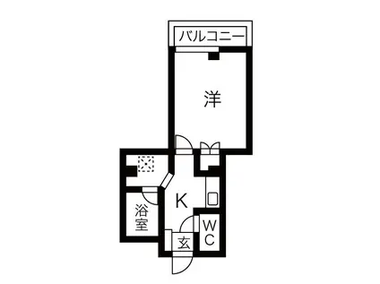 ラーレンティア(1K/1階)の間取り写真