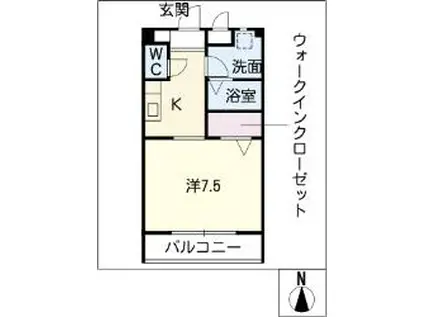 CAMINO8(1K/1階)の間取り写真