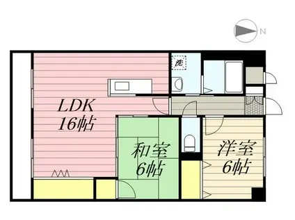 パティナF(2LDK/1階)の間取り写真