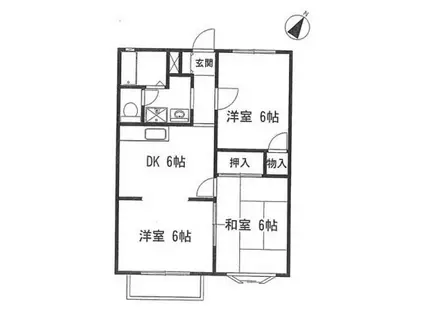 ウインズシャルマン(3DK/2階)の間取り写真