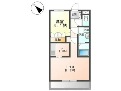 パロ・アルトB棟(1LDK/1階)の間取り写真