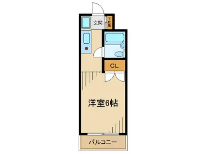 パステル相模原(1K/4階)の間取り写真