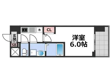 エスリード ザ・グレア大阪(1K/8階)の間取り写真