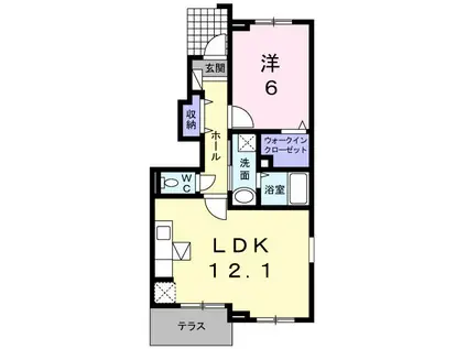 メモワール・クレール I(1LDK/1階)の間取り写真