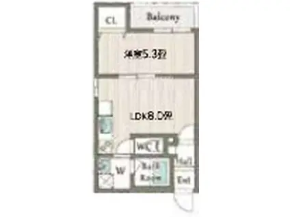 ALEGRIA平野本町Ⅱ(1LDK/1階)の間取り写真