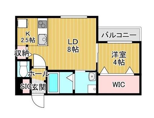 PRESCELTO朝日町(1LDK/4階)の間取り写真