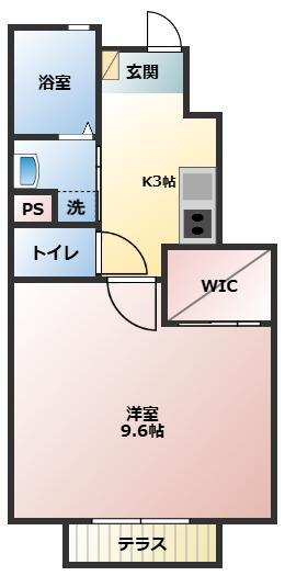 MONOLITH(1K/1階)の間取り写真