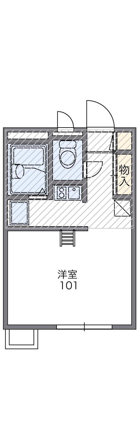 レオパレス仁豊野(1K/1階)の間取り写真