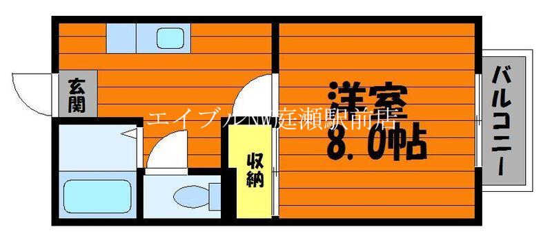 コーポ戸板(1K/1階)の間取り写真