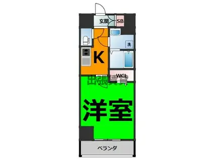 CREST TAPP黒川(1K/14階)の間取り写真
