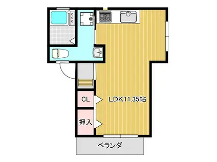 湊川第3マンション(1LDK/2階)の間取り写真