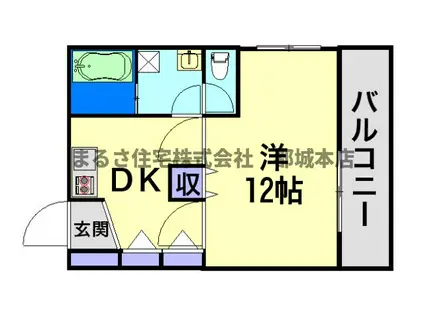 センチュリー金田H棟(1DK/2階)の間取り写真